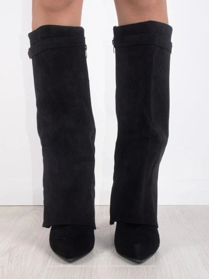 Tasha – Elegante Damenstiefel aus hochwertigem Suede mit goldenen Akzenten