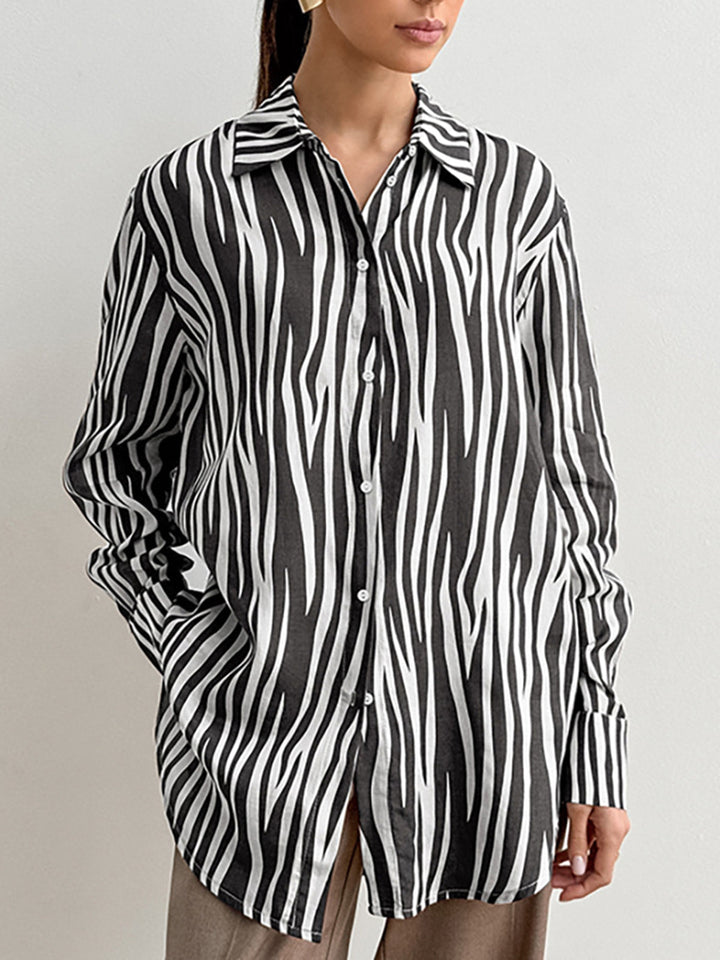 Hillary - Zebra Print Bluse