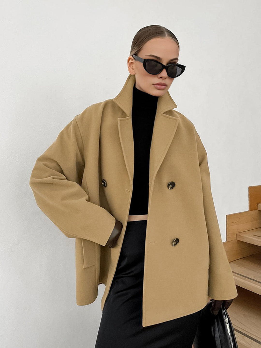 Maxine – Elegante Khaki Lapel Jacket