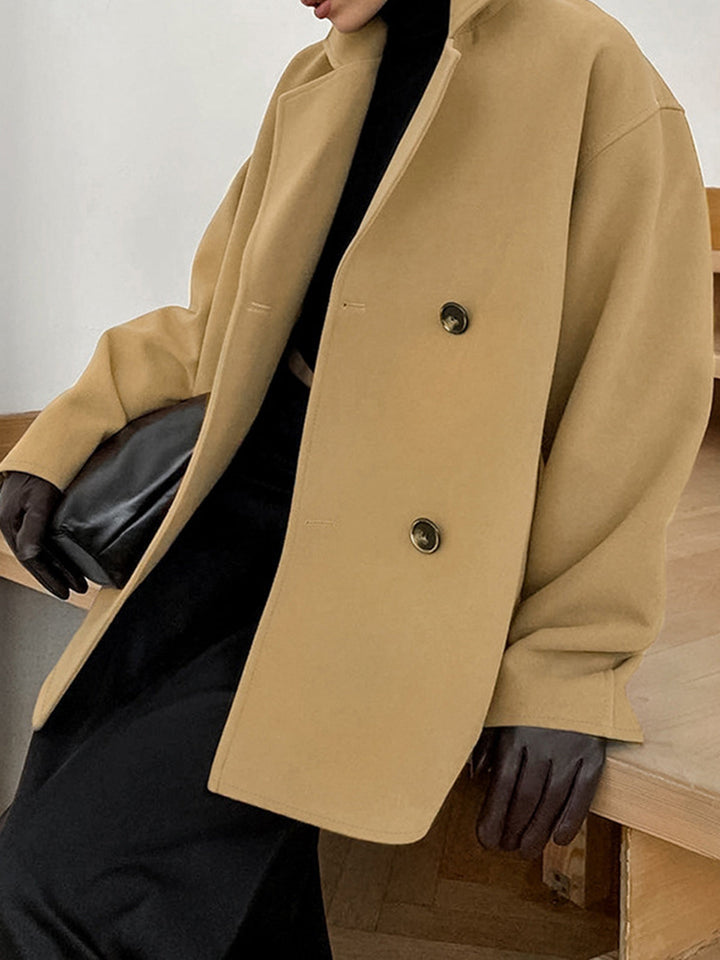 Maxine – Elegante Khaki Lapel Jacket