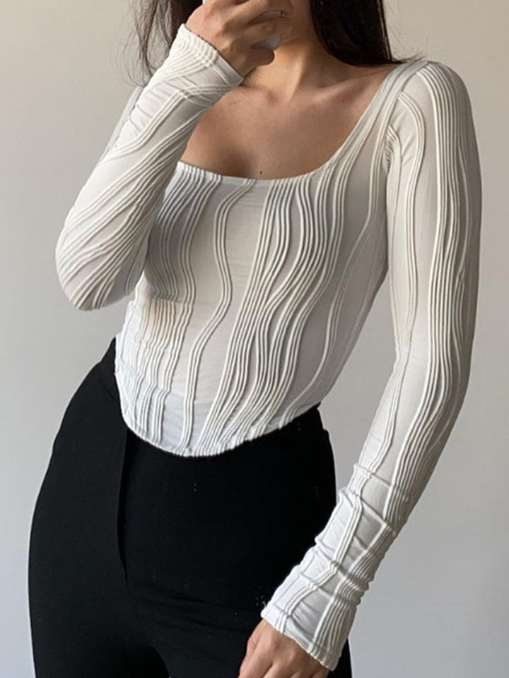 Lorella – Casual Damen Piping T-Shirt