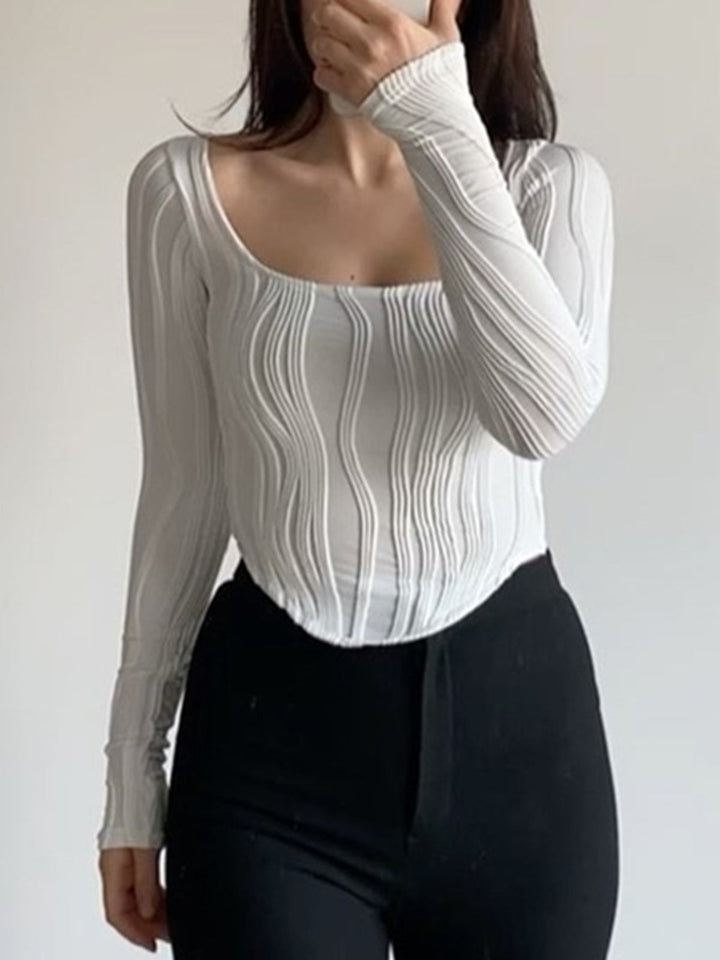 Lorella – Casual Damen Piping T-Shirt