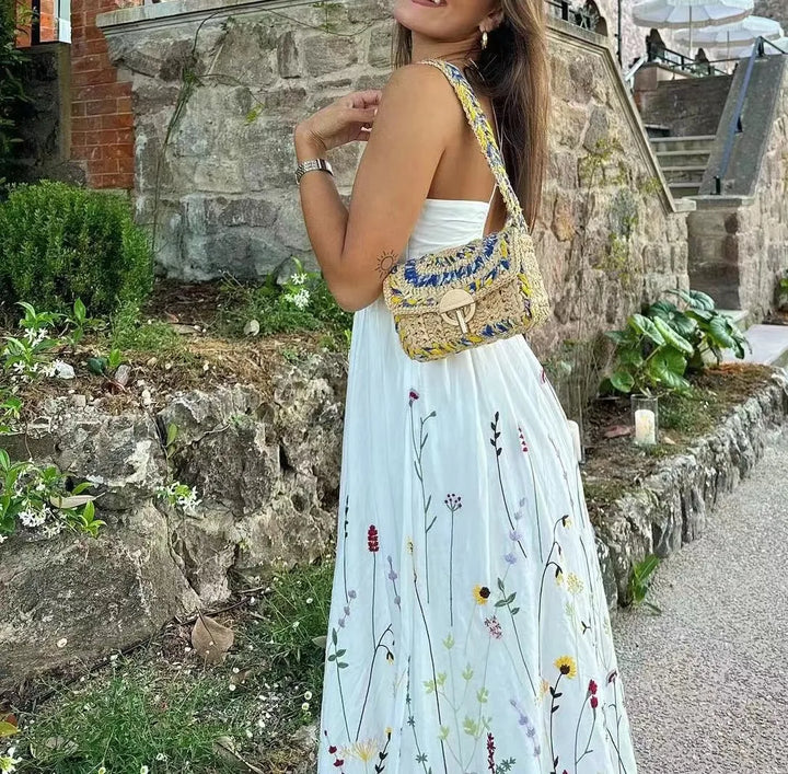 Florencia – Elegantes Weißes Blumenkleid