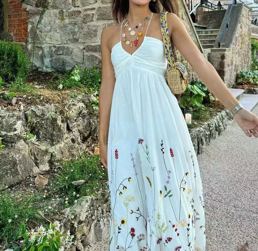 Florencia – Elegantes Weißes Blumenkleid