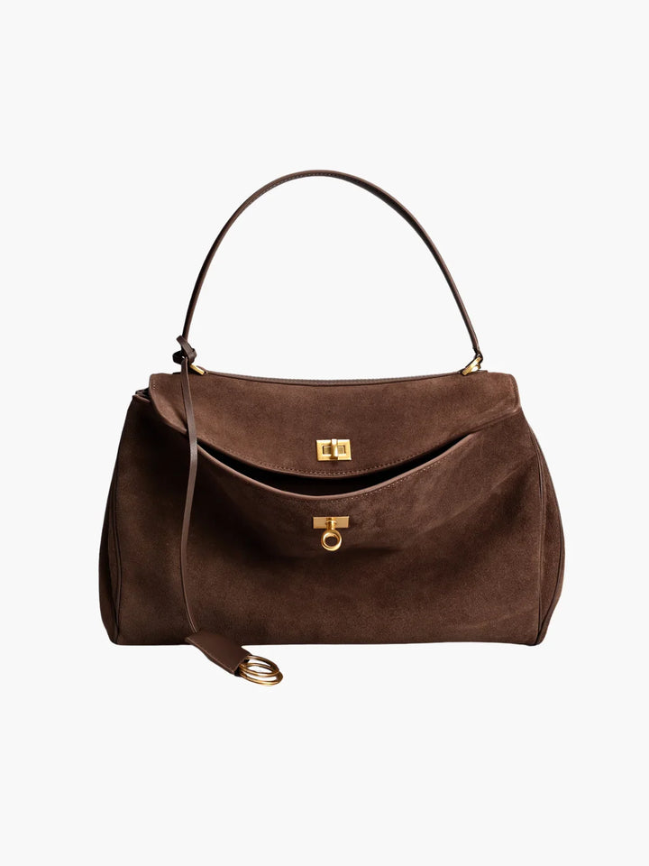 Helena - Goldgriff Suede Satchel